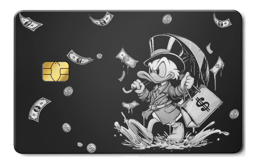 Scrooge Raining Cash Card